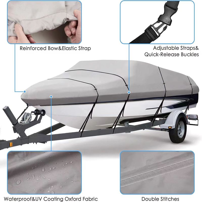 Heavy Duty 600D Polyester Trailerable Boat Cover